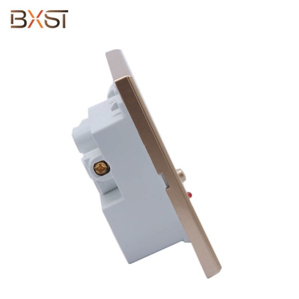 BX-USB002 Gold Fashion Electrical Wall Socket Switch with Double USB and PC Material
