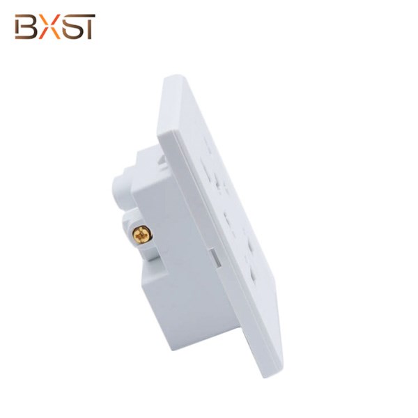 BX-USB005 White Multi-functional Wall Socket with Double USB and Two EU Socket
