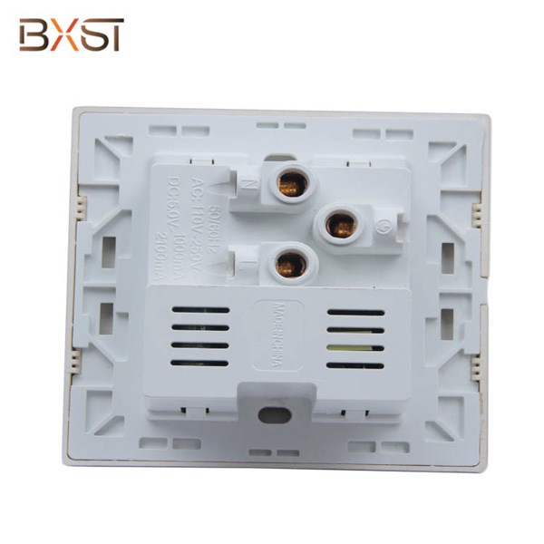 BX-USB005 Gold Multi-functional Wall Socket with Double USB and Two EU Socket