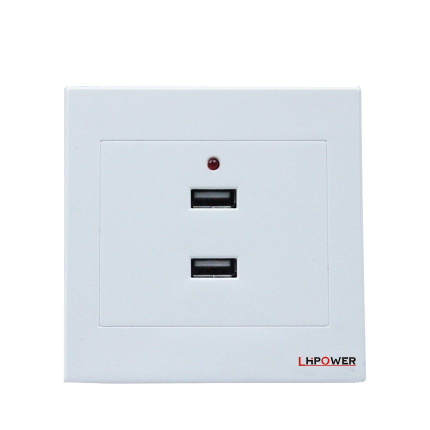 BX-USB004  High Quality USB Wall Socket with Two USB Charger Ports and Indicator Light