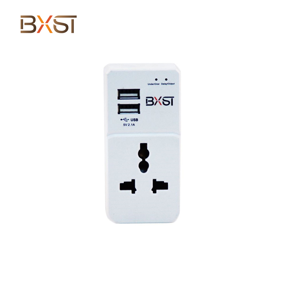 BXST-V177 UK Home Voltage Protector with Two Outlets and Two USB 