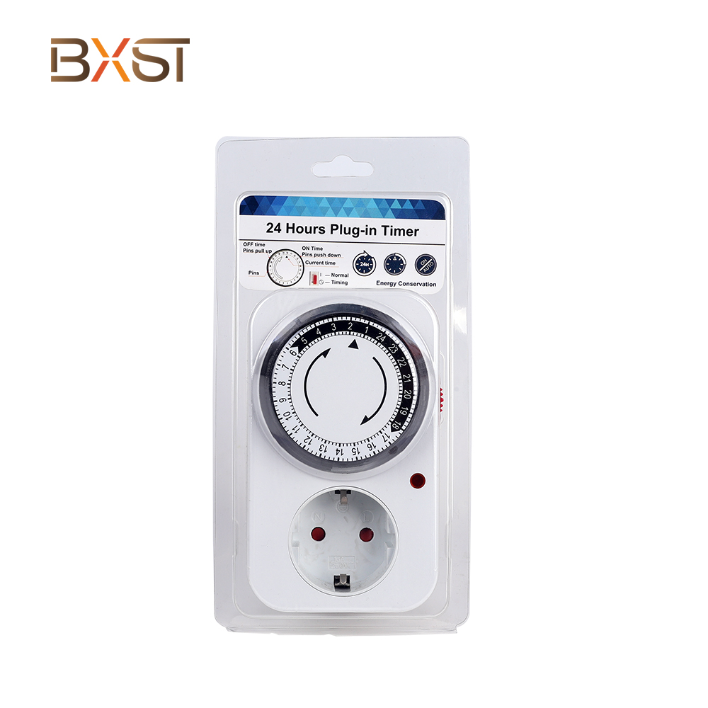 BXST-T010A-G 24H three socket Mechanical Timer with indicator light