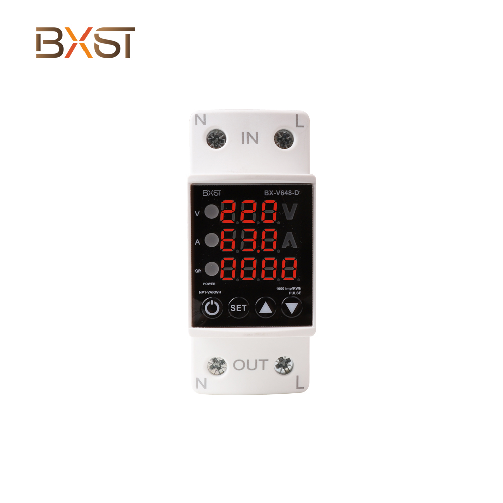 BXST V648-D 40A/63A/80A  Voltage Current Protector Digital Electric Din Rail Protection