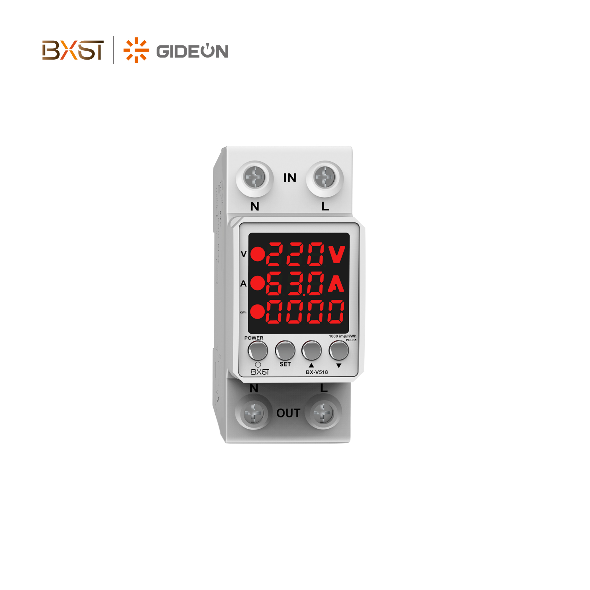 BX-V518-DVAM-63A Din Rail Voltage and Current Protective Device Protector with kilowatt hour display